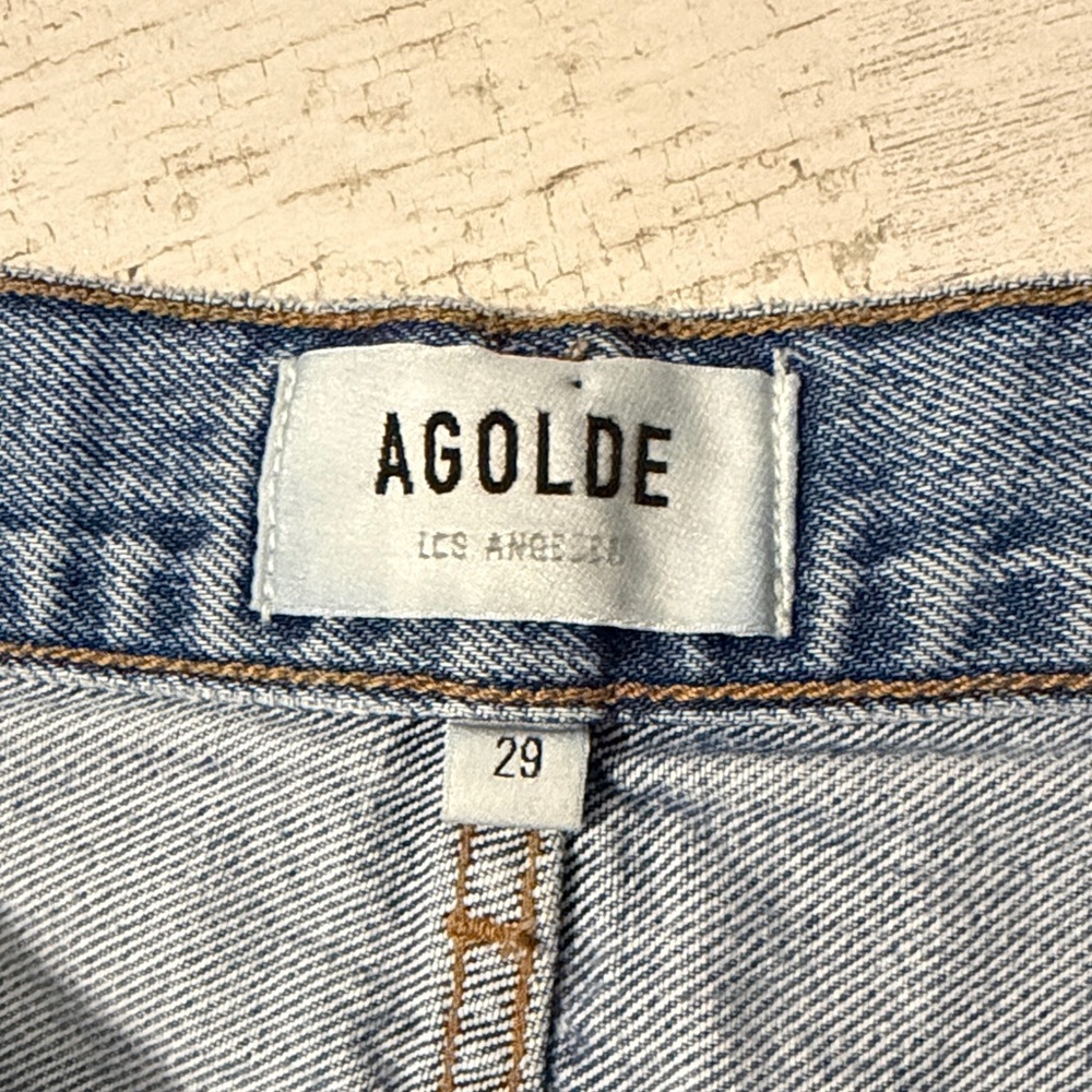 Agolde Rumi Frayed Hem Jean Shorts Button Fly Size 29 - Picture 3 of 10